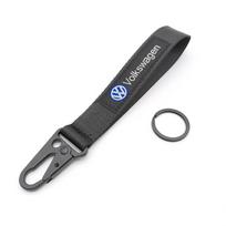 BOJ1 2025 Karštas Nailoninis Automobilio Raktų Pakabukas Dirželis Volkswagen Golf Polo Tiguan Passat Jetta Touran TSI TDI R32 MK4 GTI Automobilio Dekoracija Acce WB2 black