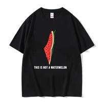 Palestine Watermelon Slice Print T-shirt M black
