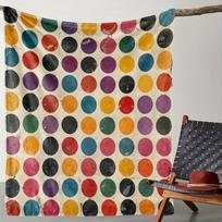 Vintage Multicolor Polka Dot Blanket: Warm, Soft, Versatile for All Seasons- Suitable for Sofa, Bed, Car, Office, Camping, Also Great as a Gift 75X95CM orange
