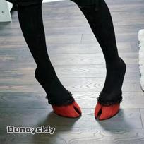 Helovino Anime Karnavalas Skilęs Kanopos Demono Cosplay Batai Gotikiniai Dviejų Pirštų Kanopiniai Pėdų Apdangalai Su Nėriniais Kojinėmis Fantazijos Roleplay One Size white