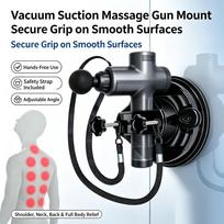 Suction Cup Massage Gun Mount – Hands-Free Holder for Door Wall Glass, Strong Suction + Safety Strap, Portable for Home Gym black