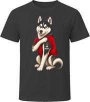 Siberian Husky Dog I Love Mom Tattoo Dog Mom Gift T Shirt XXL white
