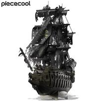 Piececool 3D Metalinis Dėlionė Skraidantis Olandas Modelio Statybiniai Blokeliai Piratų Laivas Dėlionė Paaugliams Galvosūkis „Pasidaryk Pats“ Žaislai China Mainland black