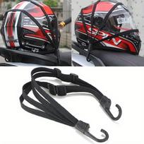 Universal 60cm Motorcycle Luggage Strap Moto Helmet Gears Fixed Elastic Buckle Rope High-Strength Retracta… More black