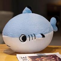 Cute Plush Shark Toy Fat Shape Shark Pillow Cushion Stuffed Fish Soft Doll Kids Toys Birthday Gift For Children 25cm white