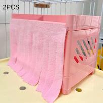 2pcs Breathable Hamster Cage Curtain Comfortable Guinea Pig House Door Curtain  Rat rožinė