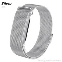 Luxury For Google Fitbit Air Milanese Loops Magnetic Band Breathable Quick Release Wristwatch Stainless steel Watch Bracelet Wristband for Men Women For Google Fitbit Air sidabras