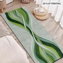 1Pcs Gradient Green Interwoven Flowing Non-Slip Washable Area Rug Runner for Entryway, Living Room, Bedroom & Patio 60X90cm gray