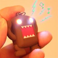 Ultra Bright Led Cute Mini Domo Kun Action Figure Toys Flashlight Sound Keychain ruda