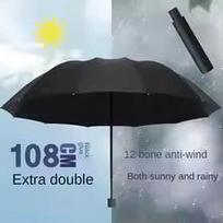 12 Ribs Extra Large Windproof Auto Open/Close Umbrella UV Sun Rain Dual Use Compact Portable Travel Fashionable Men Women Iron&12K juoda