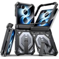 Case for Samsung Galaxy Z Flip 8 7 ZFlip8 ZFlip7 For Magsafe Metal Bracket Military Grade Shockproof Heavy Duty Protective Cover Galaxy Z Flip 7 pilka