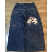 Mens Y2K Streetwear Loose Straight Fit Denim Jeans High Waist Casual Hip Hop Style Medium gray