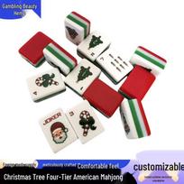 Customizable Acrylic American Mahjong Set - Party & Casual Gift Edition (Christmas Tree Design) 32mm Red Christmas red