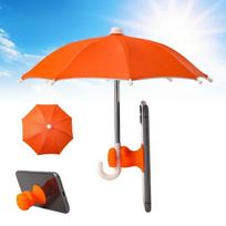 Mini Phone Umbrella Universal Windproof Anti-UV Sun Shade Suction Cup for Outdoor Cycling Phone oranžinė