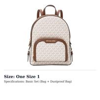 MICHAEL KORS Coated Canvas With Leather Backpack Women's Vanilla & Brown 35S2G8TB2B-150 One Size 1