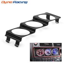 Universal 52mm Tripe 3 Gauge Meter Radio Din in Dash Panel Pod Black 2inch BX102259-BK black