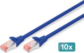Digitus CAT 6 S/FTP Patchkabel, 10 StĂĽck, 1m, blau