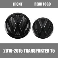 1/2 vnt. Volkswagen VW Transporter T5 2010 2011 2012 2013 2014 2015 Automobilio ASFH5 Priekinių grotelių ženklelis Galinio bagažinės emblemos dangtelis Priedai 10-15 Transporter T5 black