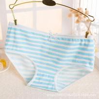 Women's Striped Korean-Style Breathable Sweet Open-Crotch Low-Waist Thong For 70-130 Pounds white