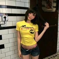 KOSY  Harajuku Print Graphic Tops Short Sleeve Slim Y2k Vintage Tops Japanese Women's T-shirt American Retro Crop Tops L yellow