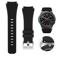 22 mm silikoninė apyrankė, skirta Galaxy Watch 46 mm aukštos kokybės sportinė juostelė, skirta Samsung Gear S3 Frontier / klasikiniam Huawei Watch Gt for Gear S3 Frontier black