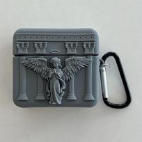 3D Praying Angel silikoninis dėklas Airpods Pro 2 Silikoninis Europos mitologinių istorijų ausinių dangtelis, skirtas Airpods 1 2 3 2021 m. airpods 1/2 juoda
