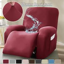 Tampri vandeniui atspari pieno šilko recliner sofos užvalkalas - Universalus pritaikymas 4-piece for 1-seater vyno raudonos spalvos
