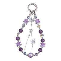 Elegant Butterfly Flower Crystal Keychain for Women Fashionable and Sturdy Keyrings Accessory for Bags and Keys