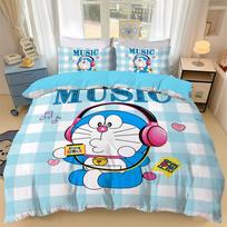 Japonų anime Dora-emon Antklodė Užvalkalas 3D Spausdintas D-Doraemon Lovos Patalynės Komplektas Antklodės Užvalkalas Vaikams Mergaitėms Berniukams Paaugliams 150*200cm 3pcs