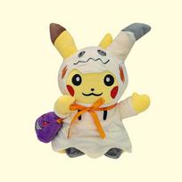 Helovinui skirtas Mimikyu pliušinių žaislų rinkinys – didelės ir mažos pliušinės lėlės su kuprine, šiurpi kolekcinė dovana vaikams apie Pokémoną beige