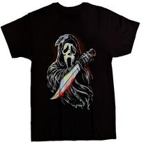 Scream Ghost T-Shirt New Halloween Tee Bloody Knife Horror Unisex T-Shirt XXL gray