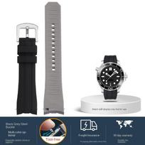 20mm 22mm Curved End Silicone Watch Strap for Mido Helmsman M055 Citizen Sao Orange BM8475 series replacement Rubber Watch Band 20mm gray