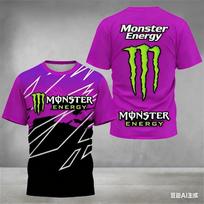 Monster Energy 3D spausdinimo vyriški trumpomis rankovėmis sportiniai marškinėliai, greitai džiūstanti dviračių sporto apranga TOP 5XL purple