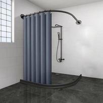 Atsparus vandeniui L formos lenktas dušo užuolaida su apsauga nuo pelėsio teleskopiniu strypu B Type: 200cm width x 200cm height gray