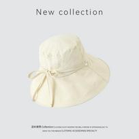 1pc Women Sunscreen Fisherman Hat with Lace-up Bowknot,Large Brim Summer Anti-UV Strap Bucket Caps Travel Beach Basin Caps One Size smėlis