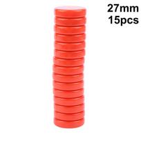 15vnt. Backgammon 20/27/32mm įvairių spalvų Vakarų šachmatų apvalūs plastikiniai šaškės tuščios šachmatų figūrėlės Smart Duel šachmatų žaidimų priedai 27mm raudona