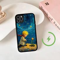 Aliejinė tapyba Mažasis princas Magsafe dėklui iPhone telefonui 17 Air 16 15 14 Plus 13 12 Mini 11 Pro Max Plonas magnetinis dėklas iPhone 12pro max blue