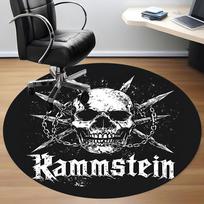 1PC Rammstein Band Logo Office Round Rug, Non-slip, Soft and Durable Office Rug for Interior Decoration, Perfect for Office yy250915027 120cm by 120cm gray
