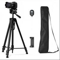 Portable DSLR Camera, Phone & Tablet Tripod Stand for Live Streaming & Outdoor Photography black