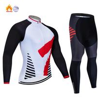 2026 Winter Warm Cycling Clothing Set MTB Bike Clothes Maillot Ropa Ciclismo Invierno Bicycle Thermal Fleece Cycling Clothing 3XL white