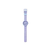 Swatch Quartz Movement 30M Water Resistant Kids Watch Purple Dial Plastic Case Fabric Strap Kids watches ZFCSP102 Purple white