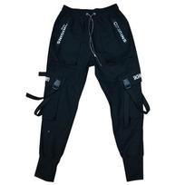 Moteriškos cargo kelnės Harem kelnės Madingos Punk kišenės Sportinės kelnės Grandinėlė Harajuku Elastingos Aukštas juosmuo Streetwear XXXL black