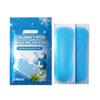 Children's Fever Reducing Patches Cooling Gel Pads for Head Discomfort Relief Safe Adhesive Patches for Kids 2 Pieces Pack One Size mėlyna