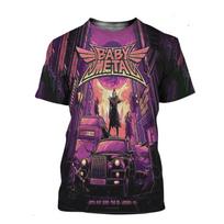 Babymetal Japonijos Merginų Grupė Metalo Roko Marškinėliai 3D Spausdinimas Vyrams Moterims Hip-Hopo Tendencija Trumpomis Rankovėmis Marškinėliai Madingas Per didelis Gatvės Viršus XXS black