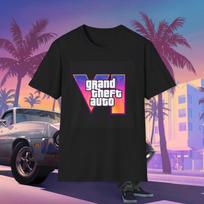 GTA 6 Grand Theft Auto VI Leonida Vice City Unisex Softstyle Marškinėliai L black