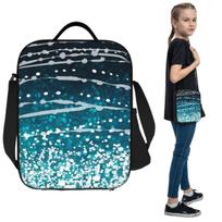 Whale Shark Pattern Insulated Lunch Bag for Kids School Cooler Thermal Food Box Tote Portable Lunch Boxes Container One Size black