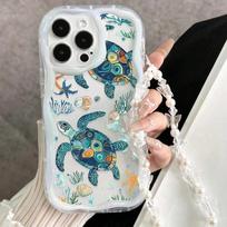 Vėžlio povandeninio pasaulio telefono dėklas, skirtas Samsung Galaxy A56 A55 A37 A36 A27 A26 A16 S26 S25 S24 S22 S23 Ultra Plus FE, skaidrus dangtelis Galaxy S25 Ultra