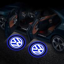 2 vnt. LED automobilio durų logotipo emblema Sveikinimo šviesos lipdukas VW Golf 7 MK7 Tiguan MK2 Volkswagen Polo B5 B6 B7 T4 T5 Golf 4 5 6 ZI3 black