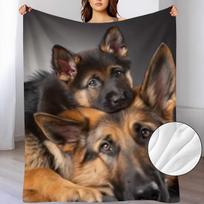A Soft And Warm Fleece Blanket Featuring a German Shepherd Design, Perfect for Use on The Sofa, for Home Relaxation, As an Air Conditioning Blanket, f 100X150CM