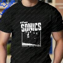 Streetwear Retro The Sonics Roko Grupė Mada Šortai Trumpomis Rankovėmis Unisex ir Unisex Universalūs Apvalia Kaklo Patogūs Marškinėliai XL black